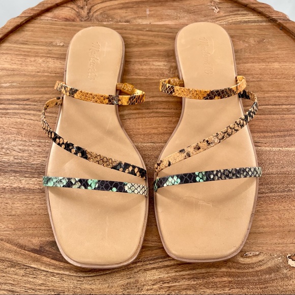 Madewell Lyra Slide Sandal in Snake Embossed Leather size 8.5 - Picture 2 of 10